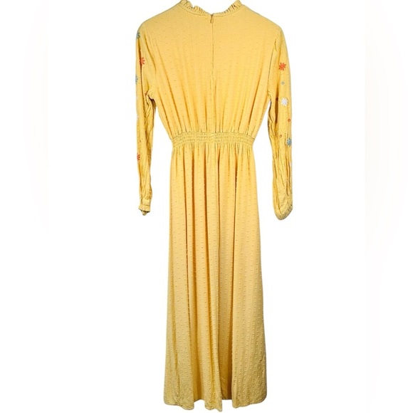 Alvina yellow maxi dress, 42 (M),embroidered flowers, tassels Modern Boho Pretty - Picture 8 of 11